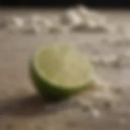 A close-up view of lime wash ingredients showcasing natural elements.