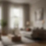 A beautifully designed living room featuring sheer curtains that diffuse natural light.