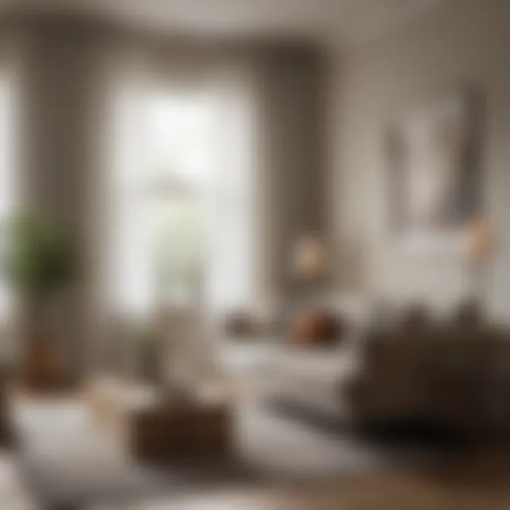 A beautifully designed living room featuring sheer curtains that diffuse natural light.