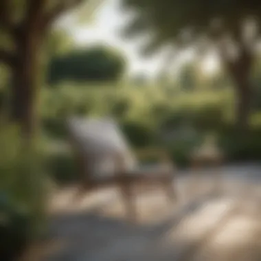The Elegance of Acacia: A Patio Chair Surrounded by Nature Elegant acacia patio chair in a serene garden setting