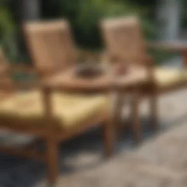 Side-by-side visual of acacia and teak outdoor furniture