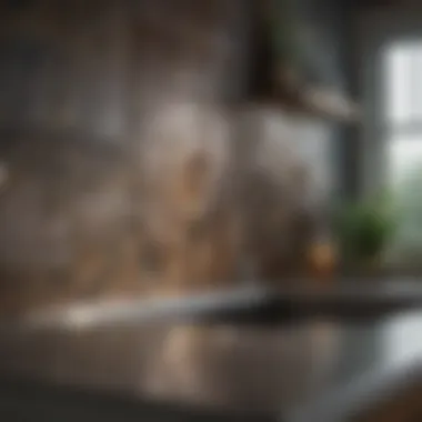 Sustainable Recycled Material Backsplash Elegant recycled material backsplash enhancing the kitchen