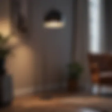 Stylish Corner Floor Lamp A stylish floor lamp providing targeted light for a relaxing corner