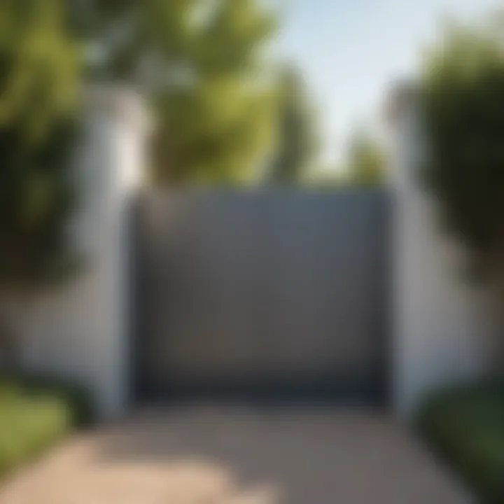 Modern minimalist garden gate with clean lines and subtle design