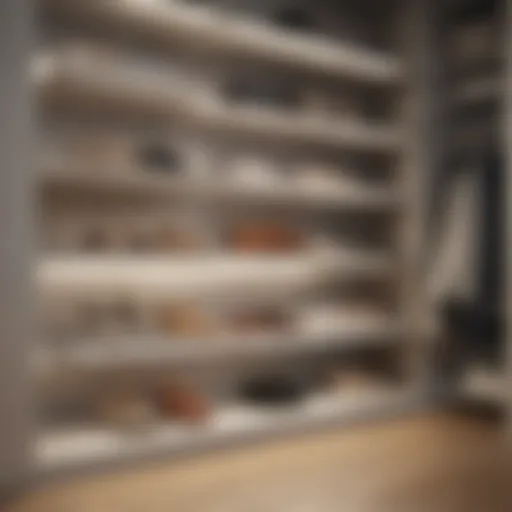 Illustration showing various closet shelf depths