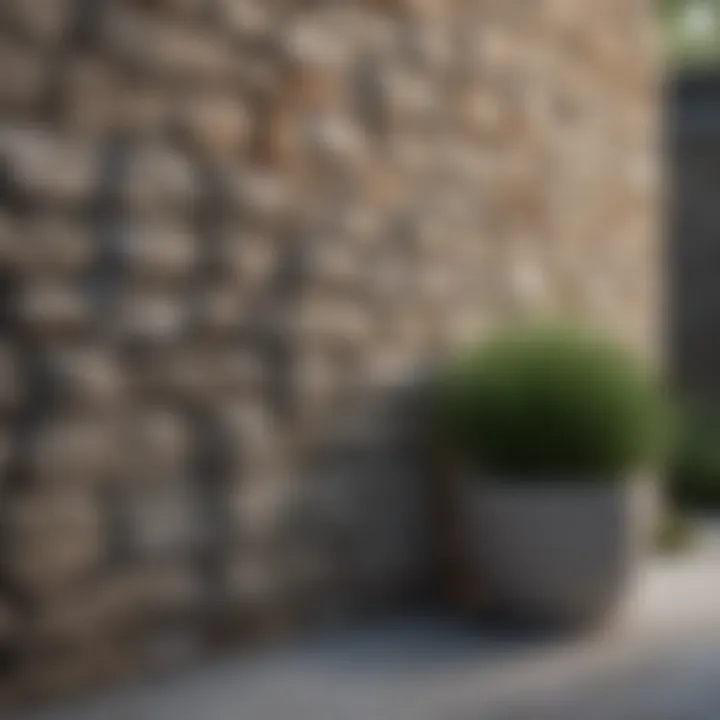 A stone wall providing privacy and aesthetics