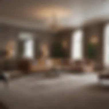 Stylish Living Room with Carpeting A beautifully carpeted living room showcasing design and comfort