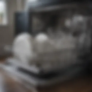 Visual of a Clogged Dishwasher Clogged dishwasher with water pooling
