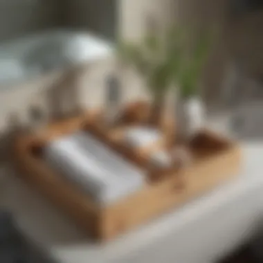 Bamboo Bathroom Counter Organizer Elegant bathroom counter organizer tray made of bamboo