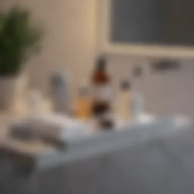 Ceramic Bathroom Tray with Skincare Stylish ceramic bathroom tray with skincare products