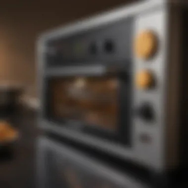 Detailed View of Convection Air Fryer Toaster Oven Controls Close-up of convection air fryer toaster oven features and controls