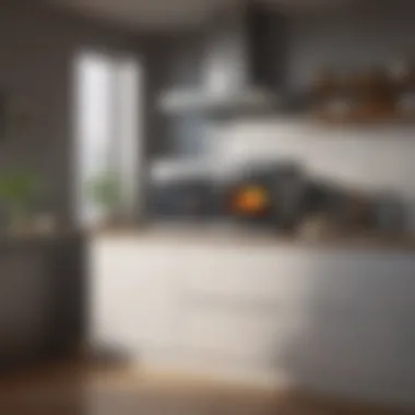 Modern Kitchen with Convection Air Fryer Toaster Oven Sleek convection air fryer toaster oven in a modern kitchen setting