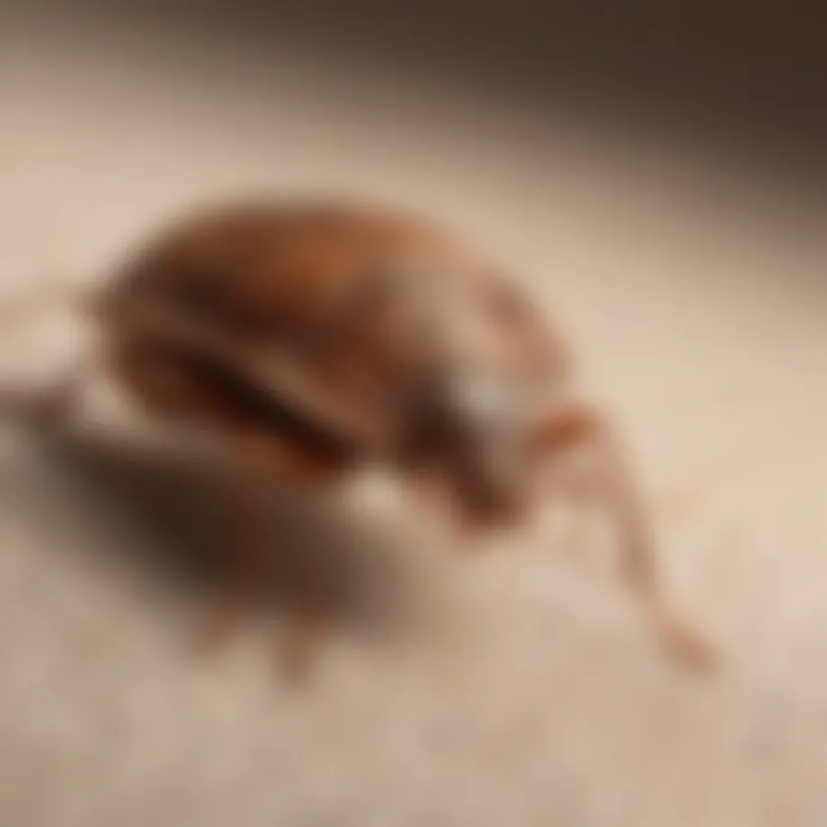 Close-up of a bed bug on fabric