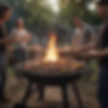 Social Outdoor Barbecue Experience Person enjoying a barbecue with friends