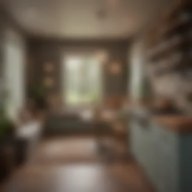 Cozy kitchen nook with warm lighting and inviting seating