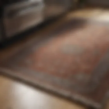 Close-up of a patterned kitchen rug