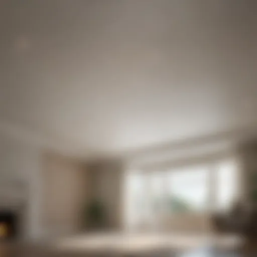 Before and after comparison of popcorn ceiling removal