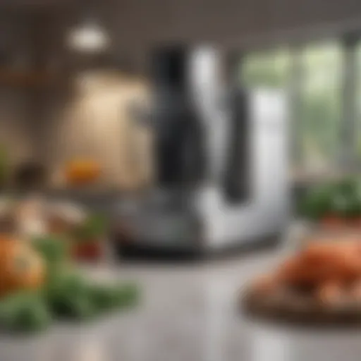 A sleek mid-range food processor with multiple attachments