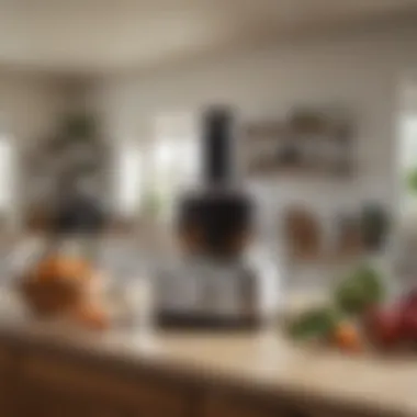 Elevate Your Kitchen Aesthetic A stylish kitchen setting featuring a food processor in use