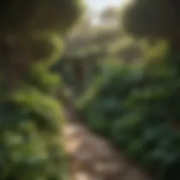 Lush greenery of privacy plants in Southern California garden