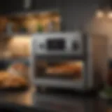 Compact air fryer toaster oven with digital controls