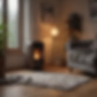 Cozy Room with Efficient Heating Solution A cozy room with a space heater efficiently heating the area