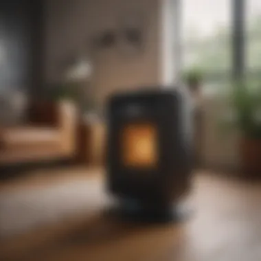 Eco-Friendly Space Heater in a Sustainable Environment An eco-friendly space heater in an environmentally conscious home