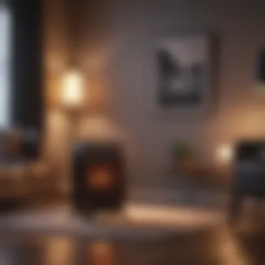 Modern Space Heater Enhancing Home Decor A modern space heater in a stylish living room setting