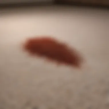 Effective Stain Removal Techniques Close-up of a carpet stain being treated