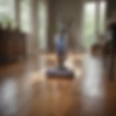 Bissell CrossWave in action on hardwood floors