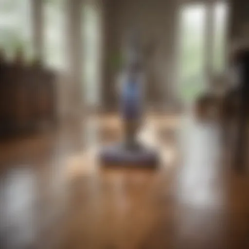Bissell CrossWave in action on hardwood floors