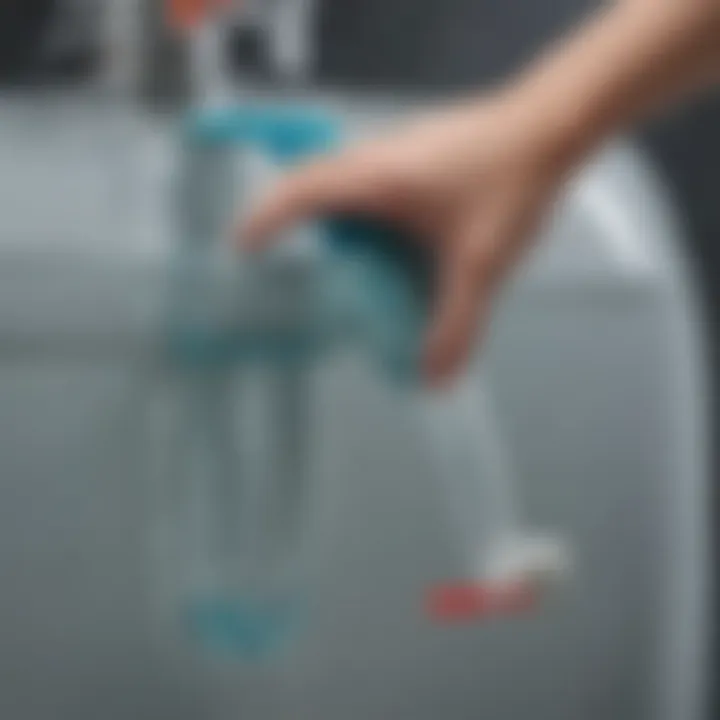 Close-up of Bissell CrossWave cleaning solution tank