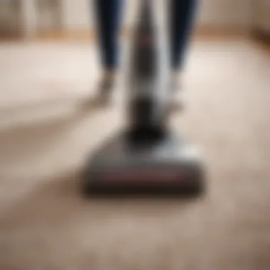 User operating the Bissell Pet Hair Vacuum Cleaner on a carpet