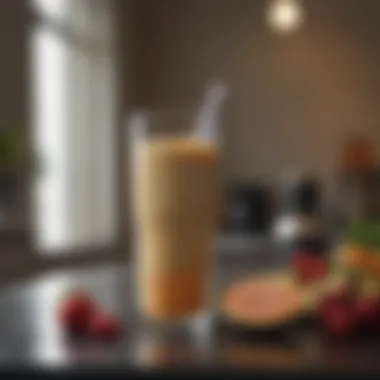 Nutrient-Dense Smoothie A rich and creamy nutrient-dense smoothie in a stylish glass