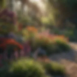 Vibrant flower garden layout showcasing diverse plants