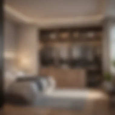 Cozy Bedroom with Efficient Closet Design Cozy bedroom showcasing a well-designed built-in closet for efficient space use.