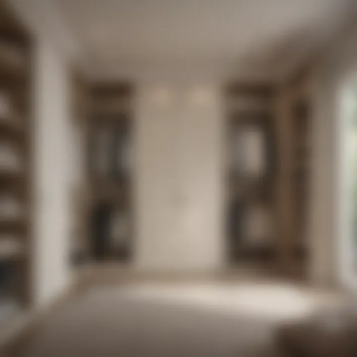 Luxurious built-in closet with high-end materials and organized storage.