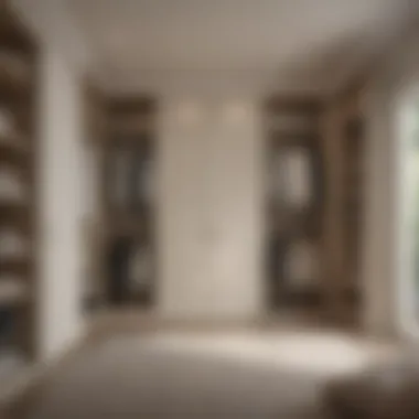 Luxurious Built-In Closet Features Luxurious built-in closet with high-end materials and organized storage.