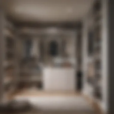 Modern minimalist built-in closet with sleek finishes and ample storage.