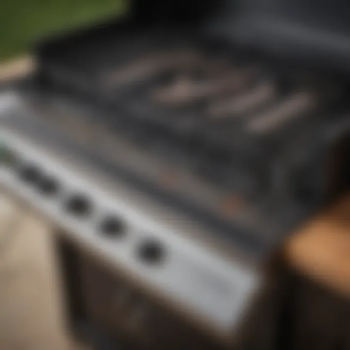 Close-up view of Char-Broil grill features and specifications