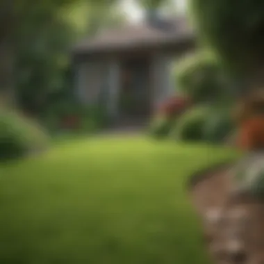 Seasonal changes in a lush green lawn.