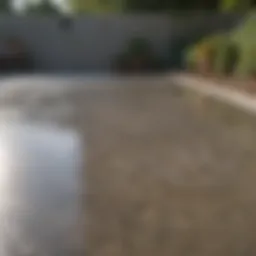 A pristine concrete patio before cleaning