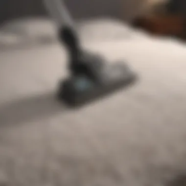 Carpet cleaner in action on a mattress