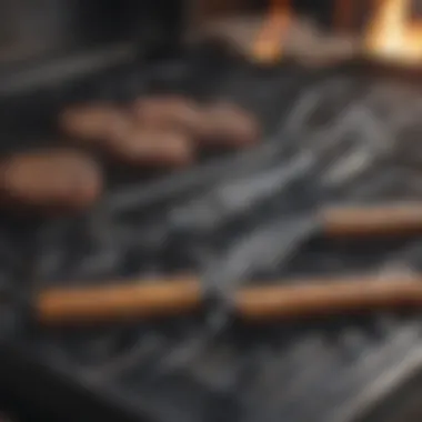 Necessary Tools for Grill Maintenance Essential tools laid out for maintaining a stove grill