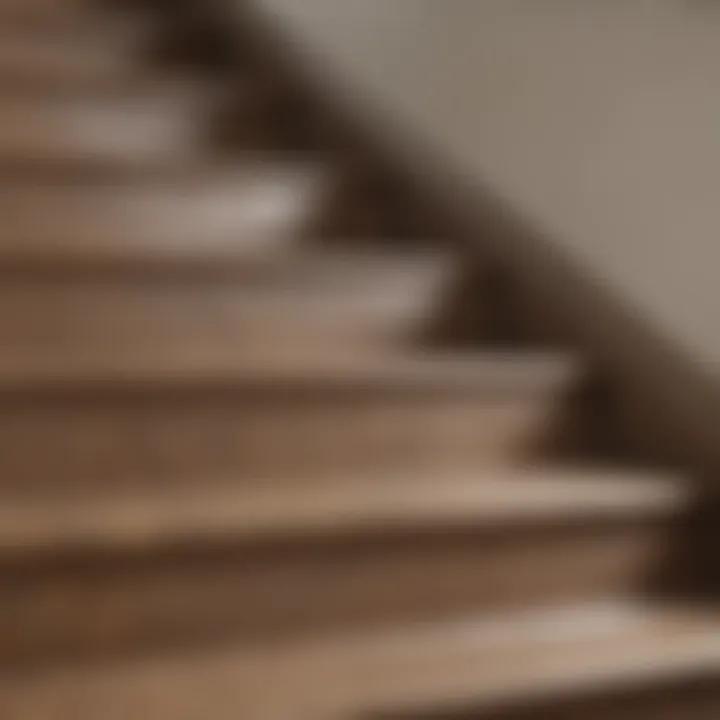 Close-up of peel and stick materials for stairs