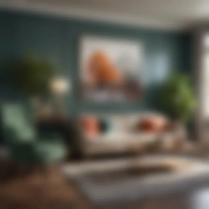 An elegantly styled room that illustrates cohesive color coordination throughout the home.