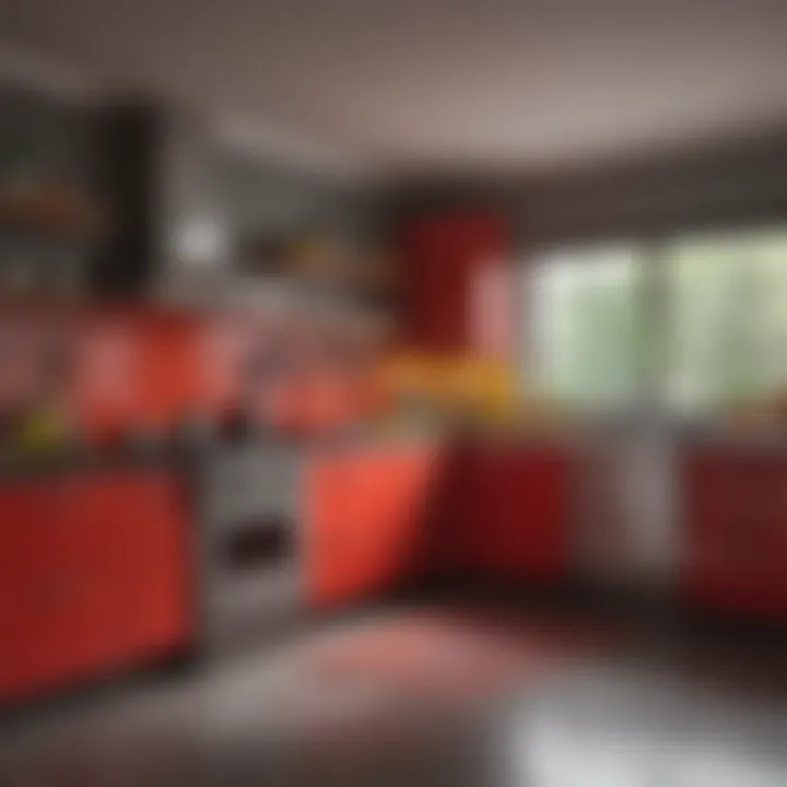 A vibrant kitchen showcasing bold primary colors
