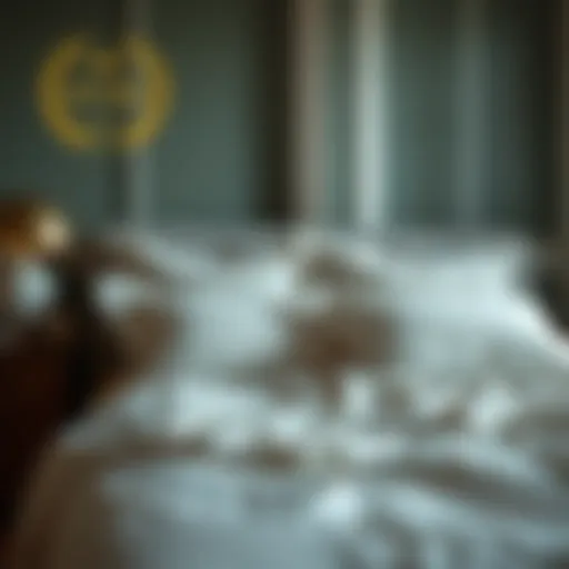 Luxurious bed with soft sheets