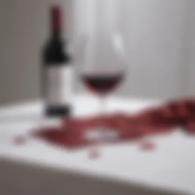 The Impact of Red Wine Stains on Textiles Spilled red wine on a white tablecloth