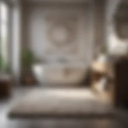 Luxurious soft bathroom rug in a serene setting